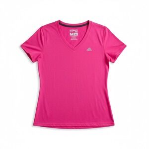 Adidas Ultimate Tee Womens V-Neck Short Sleeve Athletic Shirt Hot Pink‎ Medium